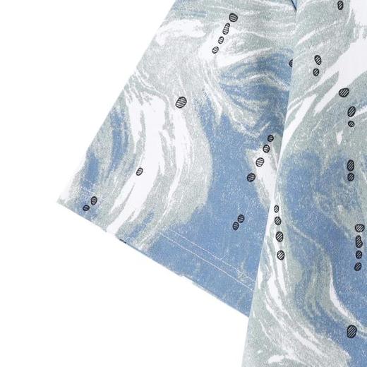 T3975夏季高级感新款男士韩版撞色水波纹设计短袖T恤宽松时尚圆领上衣 商品图4