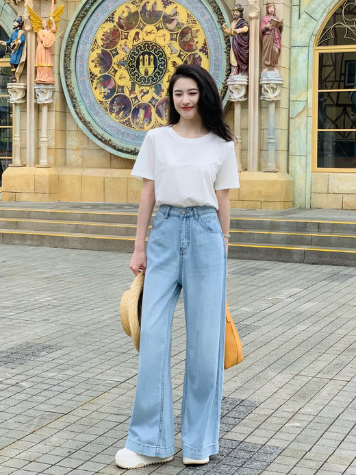 【百图lulu定制】【桑蚕丝T恤】圆领 正肩  黑科技 凉感桑蚕丝  短袖T恤 商品图3