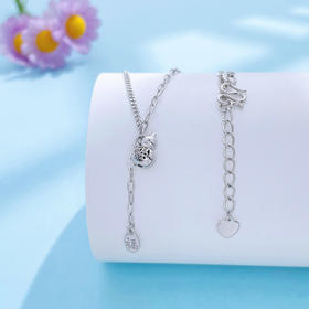 【限时8.8折】【线上铂金馆】PT950 #招财纳福 #祈福 【精品】铂金实心福字方牌流苏项链福禄双全吸金葫芦调节套链(BFPTTL00025)预售产品下单后不退款不退货不换货不补差价)