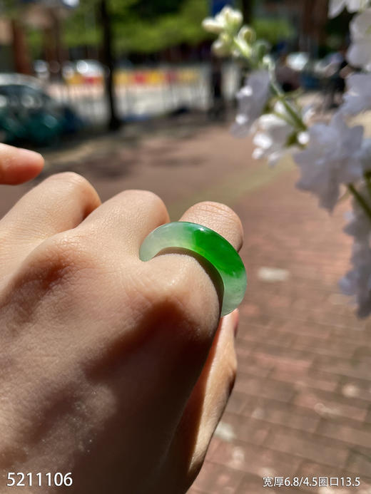 高冰种飘翠玉扳指【5211106】圈口13.5~具体价格微信咨询 商品图2