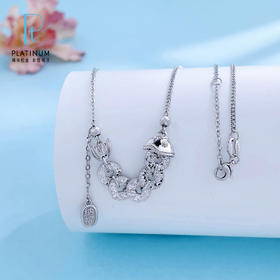 【限时8.8折】【线上铂金馆】PT950 #碎碎冰 #招财纳福 【国际铂金协会】铂金镂空锦鲤碎碎冰方孔金币仿五帝币调节套链(BTL00300)预售产品下单后不退款不退货不换货不补差价)