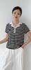 582101  100%莱赛尔天丝针织翻领条纹衫,均码阔版有弹力！百搭单品！夏季可外穿，春秋可打底！ 商品缩略图2