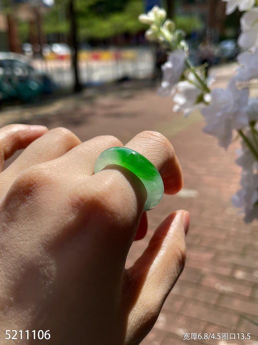 高冰种飘翠玉扳指【5211106】圈口13.5~具体价格微信咨询 商品图0