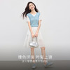【周末秒杀】熙世界撞色短袖假两件针织衫女夏2025新款设计感正肩T恤拼接上衣 商品缩略图2