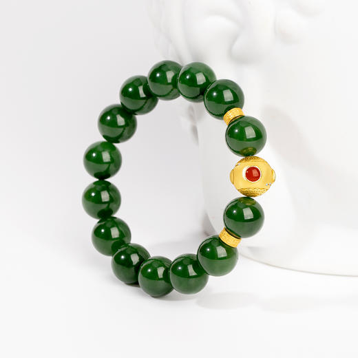 好运连珠 天然碧玉手串 商品图5