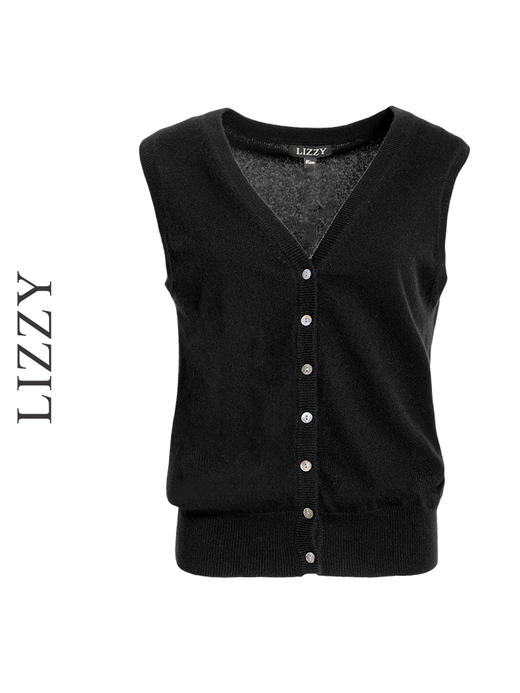 LIZZY 四季款简约通勤休闲羊绒针织马甲背心外套4757 商品图4