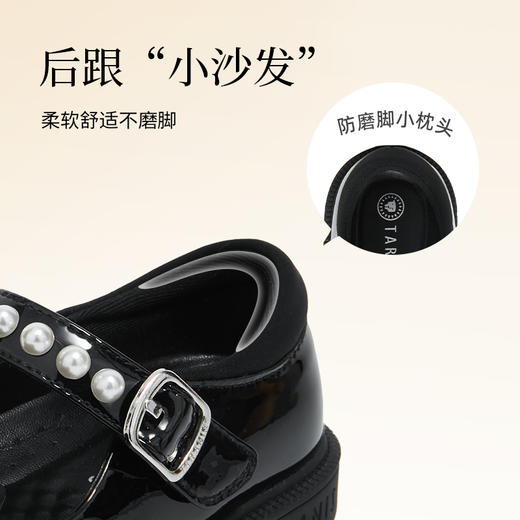 泰兰尼斯meta童鞋春秋新款皮鞋儿童鞋子女童蝴蝶结公主鞋软底单鞋  M03X5C7450 商品图3