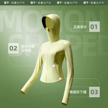 蕉下（beneunder）防晒衣女凉感修身AL11924短款辣妹防晒服女外套漫暮黑M 商品图2