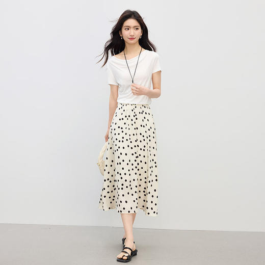 熙世界海边度假风波点半身裙女气质优雅a字雪纺裙子 商品图4