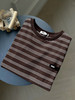 现货 THS-限时 缪家 都市松弛感 早春咖色细条纹圆领T恤 BH2568 商品缩略图3