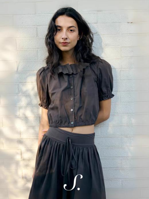 shyshystill/shy202502058/定制花边棉质套装短袖半裙 商品图1