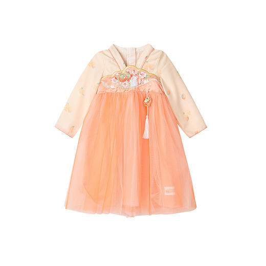 笛莎Deesha 童装女童裙子2025秋新款女童仙气飘飘中秋团圆小柿子汉服裙 商品图4