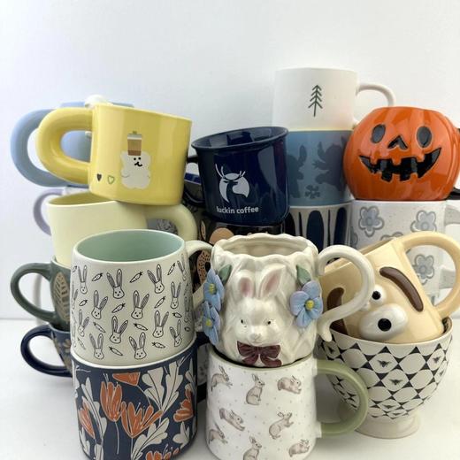 超值百款杯子盲盒19.9到手4个井上田陶瓷马克杯盲盒都是最新款带图案浮雕款品牌尾单基地直邮 商品图14