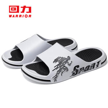 回力运动拖鞋男浴室内户外不易滑厚底凉拖鞋HL39391白黑色41-42码 商品图4