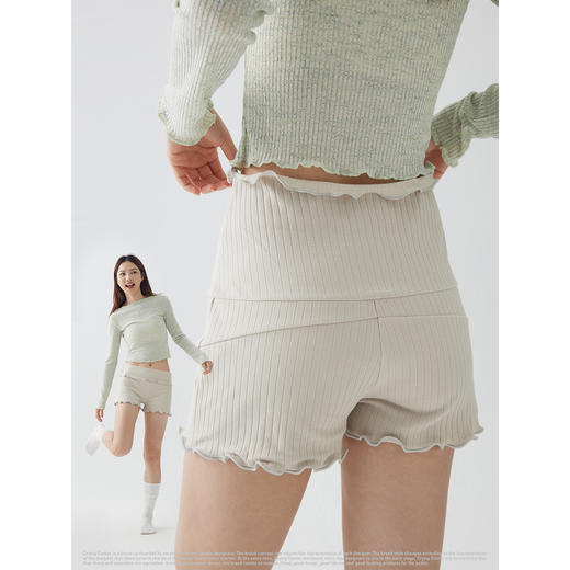 CryingCenter  花卷边罗纹坑条瑜伽运动短裤女 哭喊中心 商品图2
