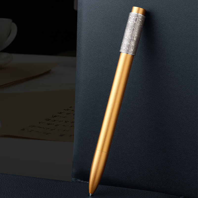《行云流水》签字笔  足银万年历功能  专利工艺  轻松旋转  文趣解压  文化礼品  个性定制