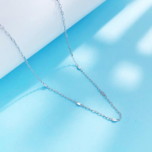 【限时8.8折】【线上铂金馆】PT950 【国际铂金协会】铂金空心十字链间片不可调节项链（面宽约2-2.4mm）(ACPTXL00021)预售产品下单后不退款不退货不换货不补差价) 商品图1