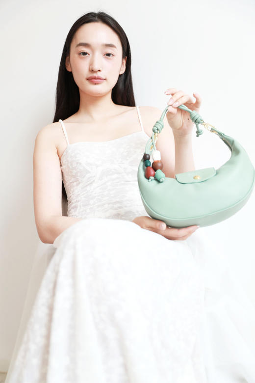 月牙包+饺子包，串珠仙女包包。头层牛皮法式腋下单肩包女C062388 商品图13