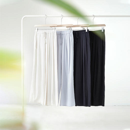 【专属特价】熙世界棉感阔腿裤女薄款夏季2025新款宽松垂感直筒休闲长裤山本裤 商品图4