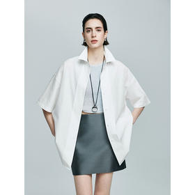 棉仓363604017-初棉微皱男友风短袖衬衫