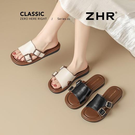 ZHR则则勃肯拖鞋外穿2025新款高级一字平底凉拖休闲沙滩凉鞋轻便 商品图5
