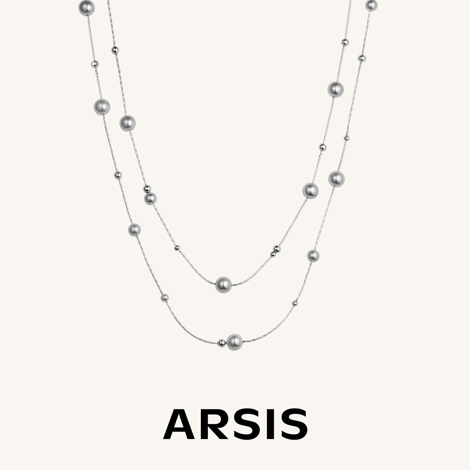 ARSIS丨 流光系列 双层极光星河项链