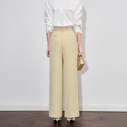 「高货wl」全新升级【铂金会员220/天猫299/差价79】(05327)洛诗琳通勤气质垂感凉感阔腿裤2025夏季简约时尚修身西裤 商品图2