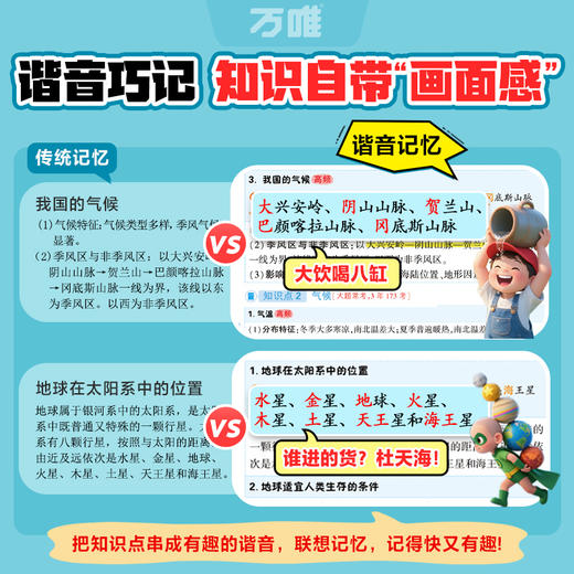 万唯中考2026新书初中小四门必背知识点全国通用初一初二初三口诀秒记道法历史地理生物基础知识速记手册大全谐音巧记七八九年级资料万维旗舰店 商品图1