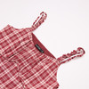 法式气质复古红色格纹木耳边吊带裙女夏季收腰连衣裙V1050583 商品缩略图5