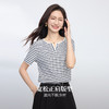 熙世界复古撞色条纹T恤女短袖2025夏季新款时尚宽松休闲百搭上衣 商品缩略图1