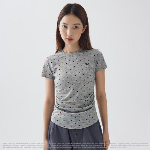 CryingCenter  彩色波点收腰修身短袖女 哭喊中心 商品图0