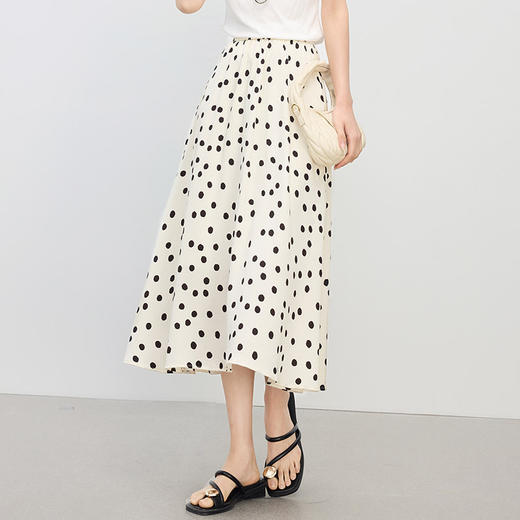 熙世界海边度假风波点半身裙女气质优雅a字雪纺裙子 商品图3