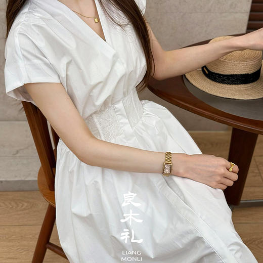 【不退不换】良木礼蕾丝V领连衣裙（6578） 商品图3