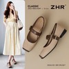 ZHR则则复古摩登粗跟玛丽珍鞋女鞋2025新款优雅方头平底柔软单鞋 商品缩略图0