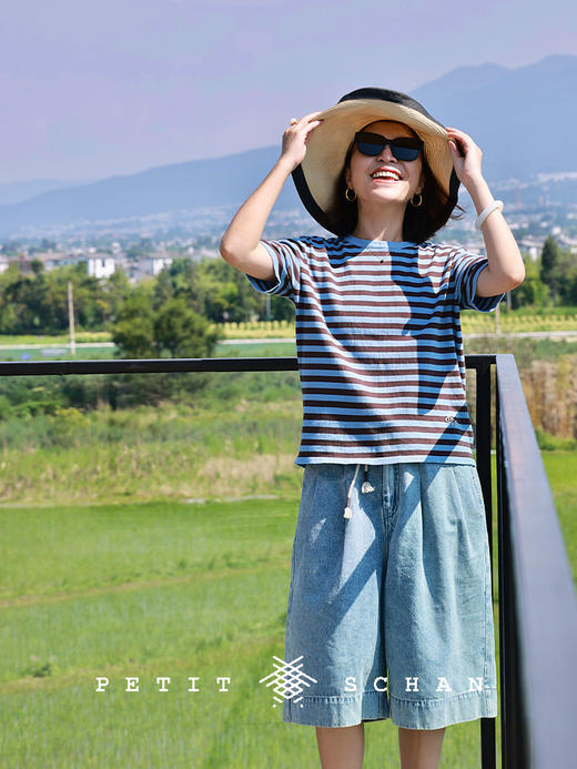 PETIT SCHAN小闪 CLO#848 Combat Hen 战斗鸡 纯棉条纹小鸡刺绣圆领套头衫 商品图4