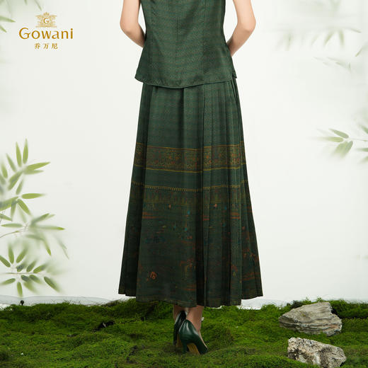 乔万尼2025新品大气双面印花100%真丝中式马面裙ED2D449 商品图4