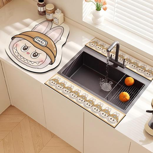 💥【垚森之家Labubu硅藻泥沥水垫】深度体验：🌸告别湿漉漉！高颜值+黑科技让厨房秒变治愈空间💖 没用它之前厨房总会☺️因为洗蔬菜水果洗碗的时候 商品图4