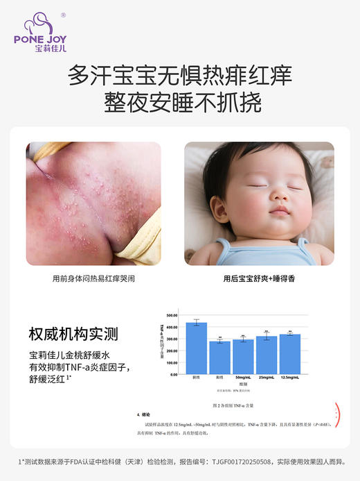 宝莉佳儿金银花桃子水热疹宝宝爽身露 爽身水 新生儿专用痱子水 商品图3