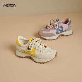 Westory2025年秋季撞色阿甘鞋系带慢跑鞋深口运动鞋S25CM76091