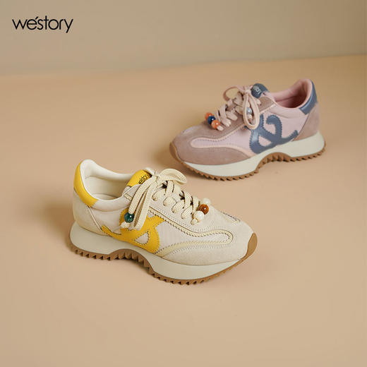 Westory2025年秋季撞色阿甘鞋系带慢跑鞋深口运动鞋S25CM76091 商品图0