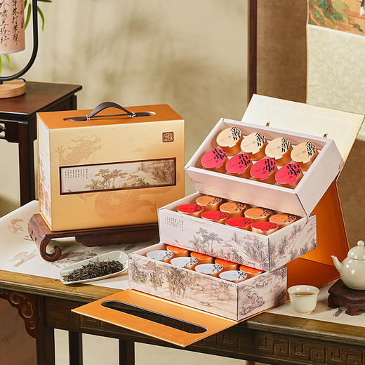 【金辉茶韵】 微信会员专享 送客户最佳 / 5大茗茶/特级金骏眉/ 肉桂/正山小种/大红袍/铁观音/茶叶礼盒 净含量240g 商品图0