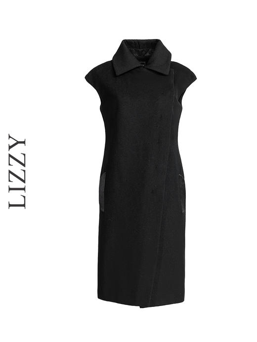 LIZZY2023秋季翻领斜门襟设计感短袖风衣式中长款连衣裙5098 商品图4