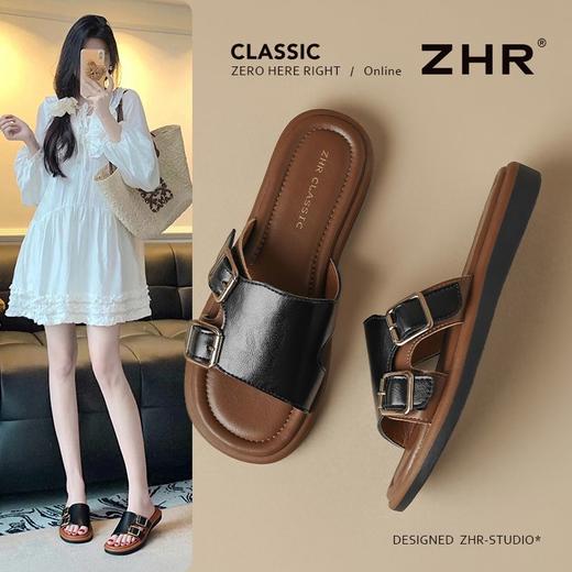 ZHR则则勃肯拖鞋外穿2025新款高级一字平底凉拖休闲沙滩凉鞋轻便 商品图1