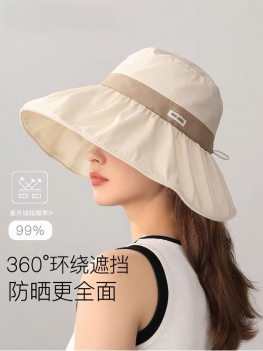 🌊海边度假搭档【日式环绕防晒渔夫帽 】防晒+颜值双王牌❗一压即折塞进包侧🎒松紧不勒头🔥日光下自动开启「小脸滤镜」💻 某宝同款💰118❌咱团只需💰29.9到手 商品图3