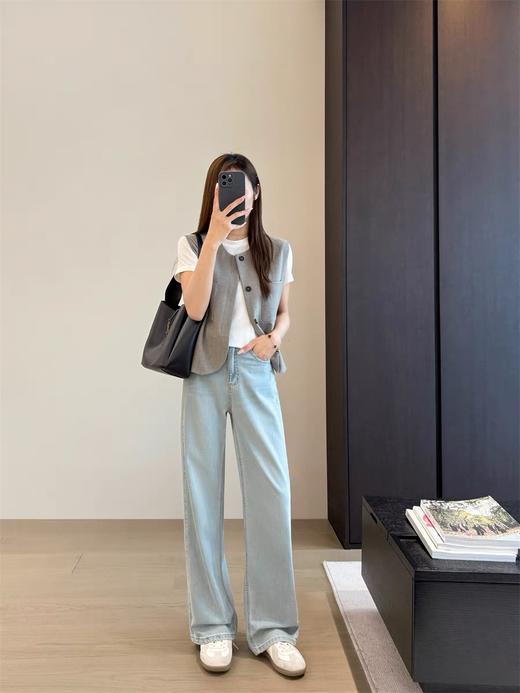 锡现【不退不换】3637 天花板 三醋酸莫代尔 腰窄版阔腿牛仔裤 商品图14