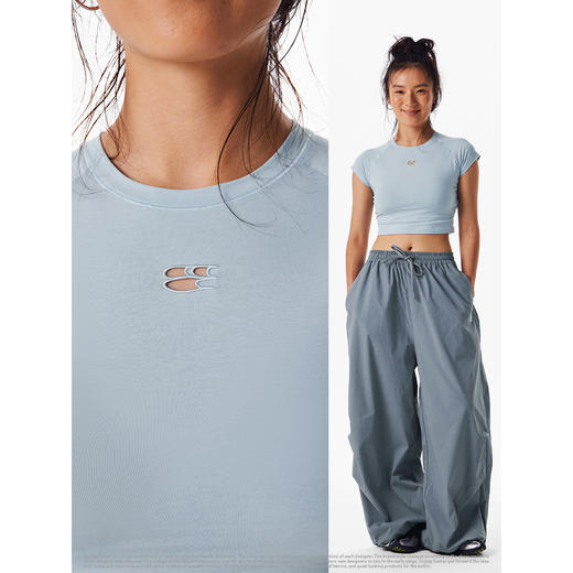 CryingCenter  凉感运动漏腰镂空健身莫代尔紧身tee 哭喊中心 商品图2