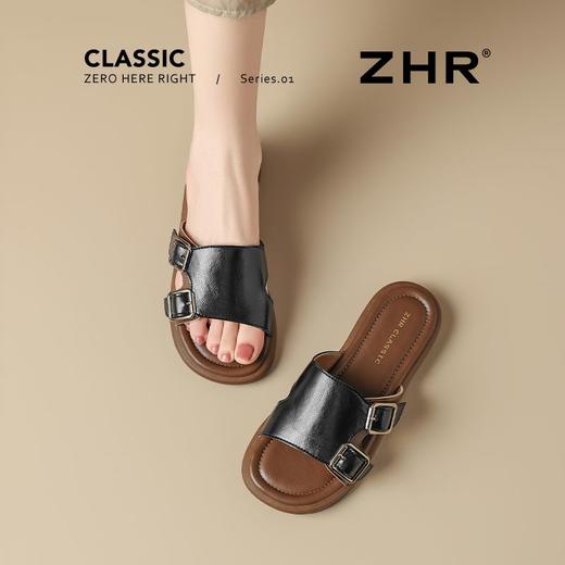 ZHR则则勃肯拖鞋外穿2025新款高级一字平底凉拖休闲沙滩凉鞋轻便 商品图3