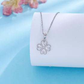 【限时8.8折】【线上铂金馆】PT950 #CNC 【精品】铂金双面鱼鳞爱心幸运四叶草吊坠（不含链）(BFPTDZ00027)预售产品下单后不退款不退货不换货不补差价)