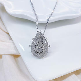 【限时8.8折】【线上铂金馆】PT950 #葫芦 【精品】铂金镂空花丝调节人生四美葫芦可转动招财葫芦套链(BFPTTL00050)预售产品下单后不退款不退货不换货不补差价)