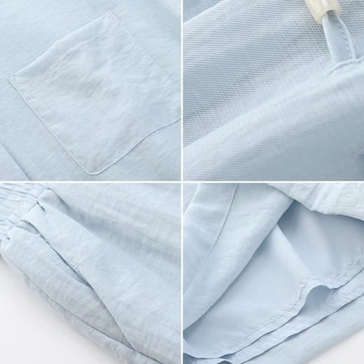 女装无袖翻领小衫配短裤仿棉麻套装-98S5223012 商品图2